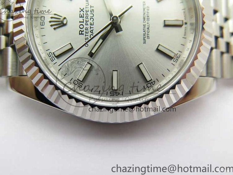 MiroTime 0101 SoftTouch DateJust 41 126334 ZF 1:1 Best Edition 904L Steel Silver Dial Stick Marker on Jubilee Bracelet A 2437